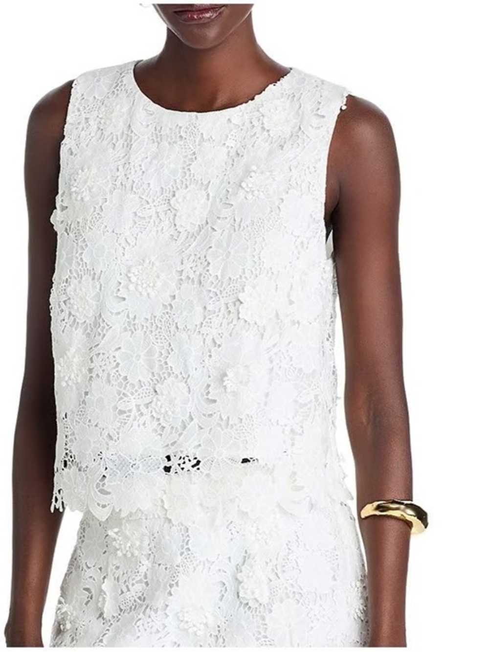 NWT Aqua Cropped Sleeveless Lace Top